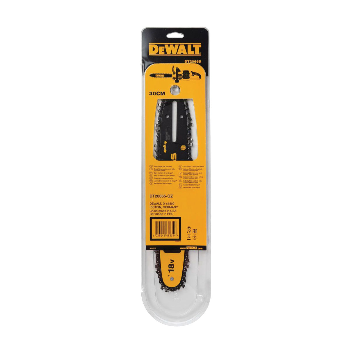30cm Chrome Bar and Chain Kit Replacement 18v / 30cm for DCM565P1-QW Chainsaw - DeWALT - DT20665-QZ 30cm Chrome Bar and Chain Kit Replacement 18v / 30cm for DCM565P1-QW Chainsaw - DeWALT - DT20665-QZ